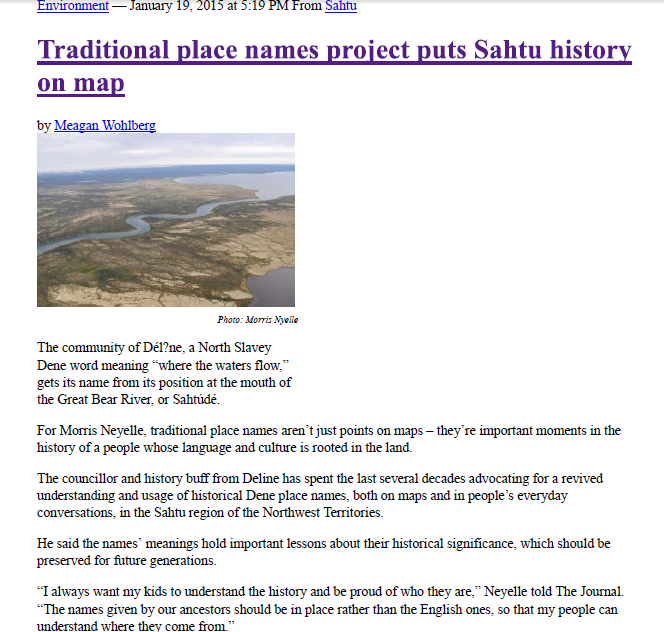 traditional place names project puts sahtu history on map