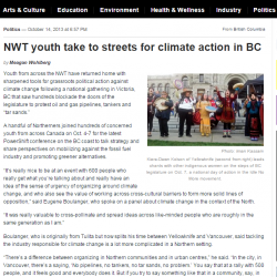 NWT youth take to streets for climate action in BC