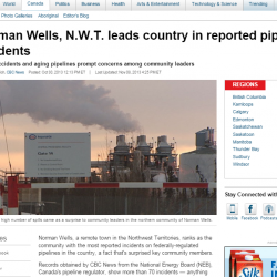 Norman Wells, N.W.T. leads country in reported pipeline incidents