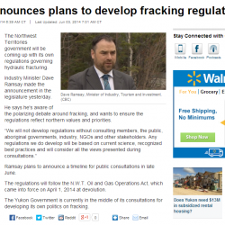 N.W.T. Announces Plans to Develop Fracking Regulations