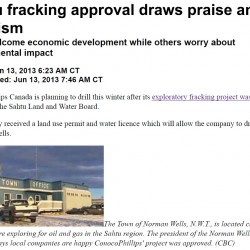 Sahtu Fracking Approval Draws Praise and Criticism 