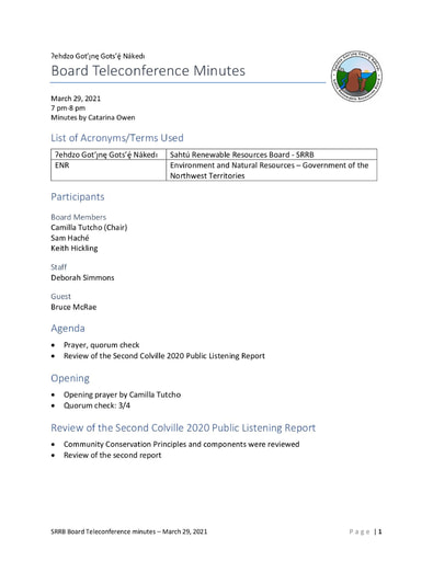 21-03-29 SRRB Teleconference Minutes