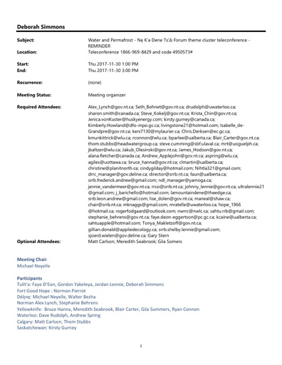 2017-11-30 Teleconference Notes