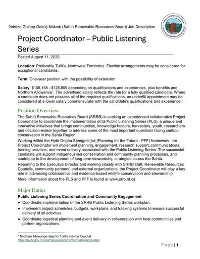 PLS Project Coordinator 2026 Job Description