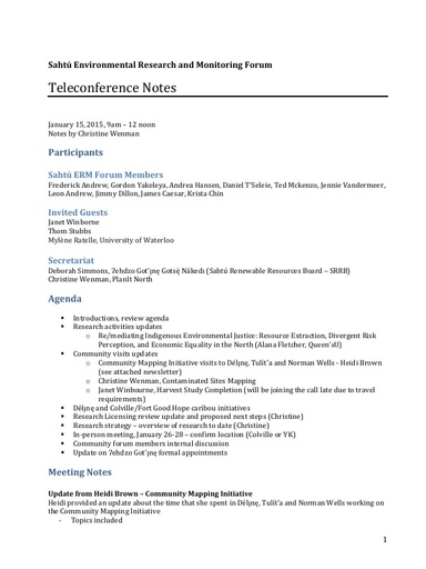 2015-01-15 Teleconfernece Notes